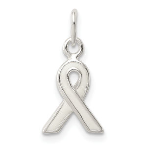 Sterling Silver White Enameled Awareness Charm